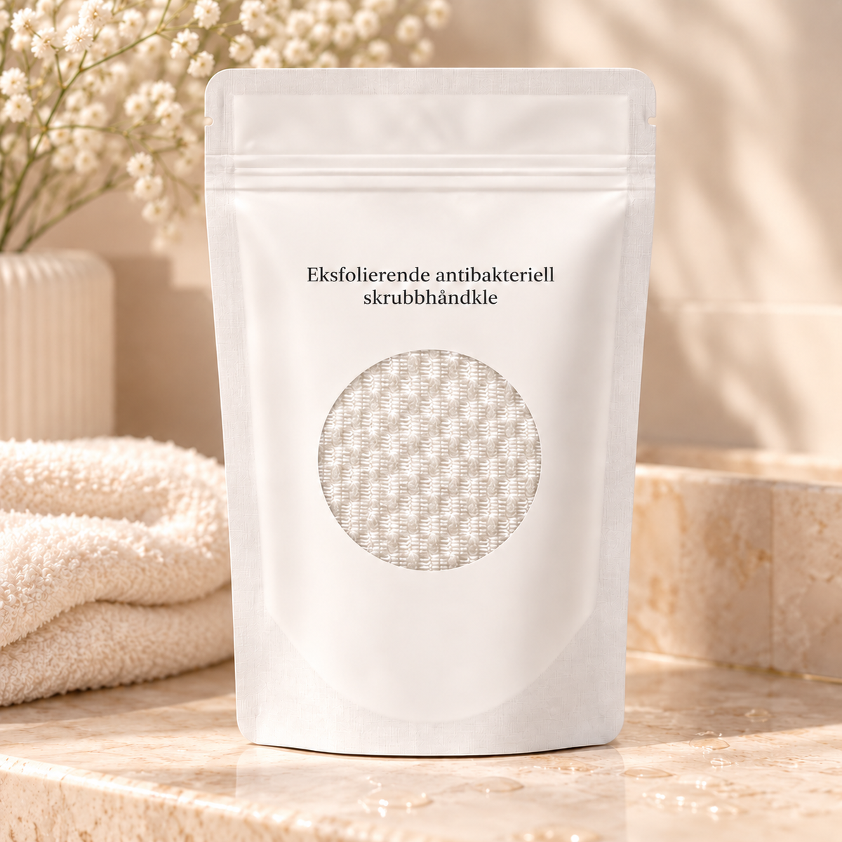 Eksfolierende dusjhåndkle