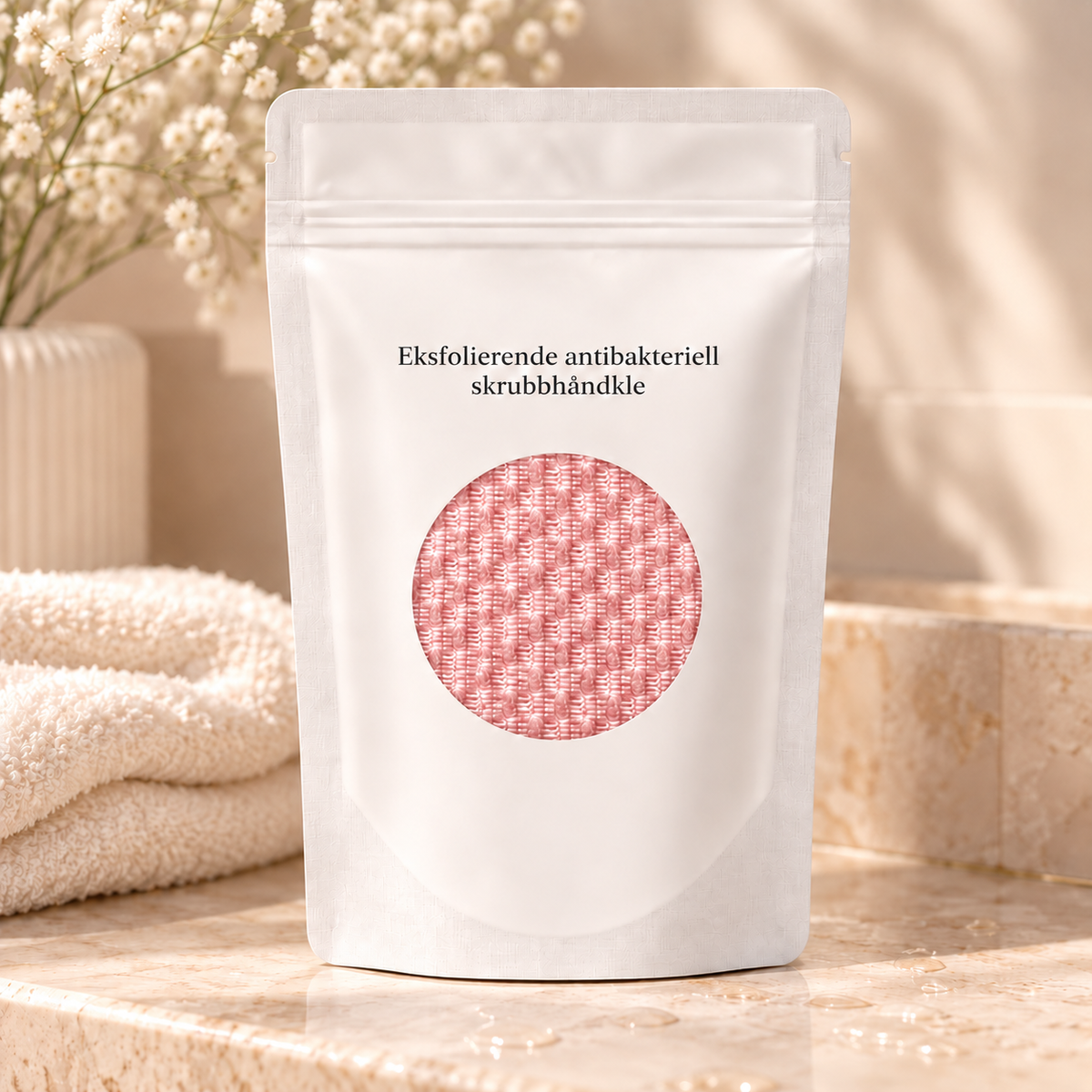 Eksfolierende dusjhåndkle