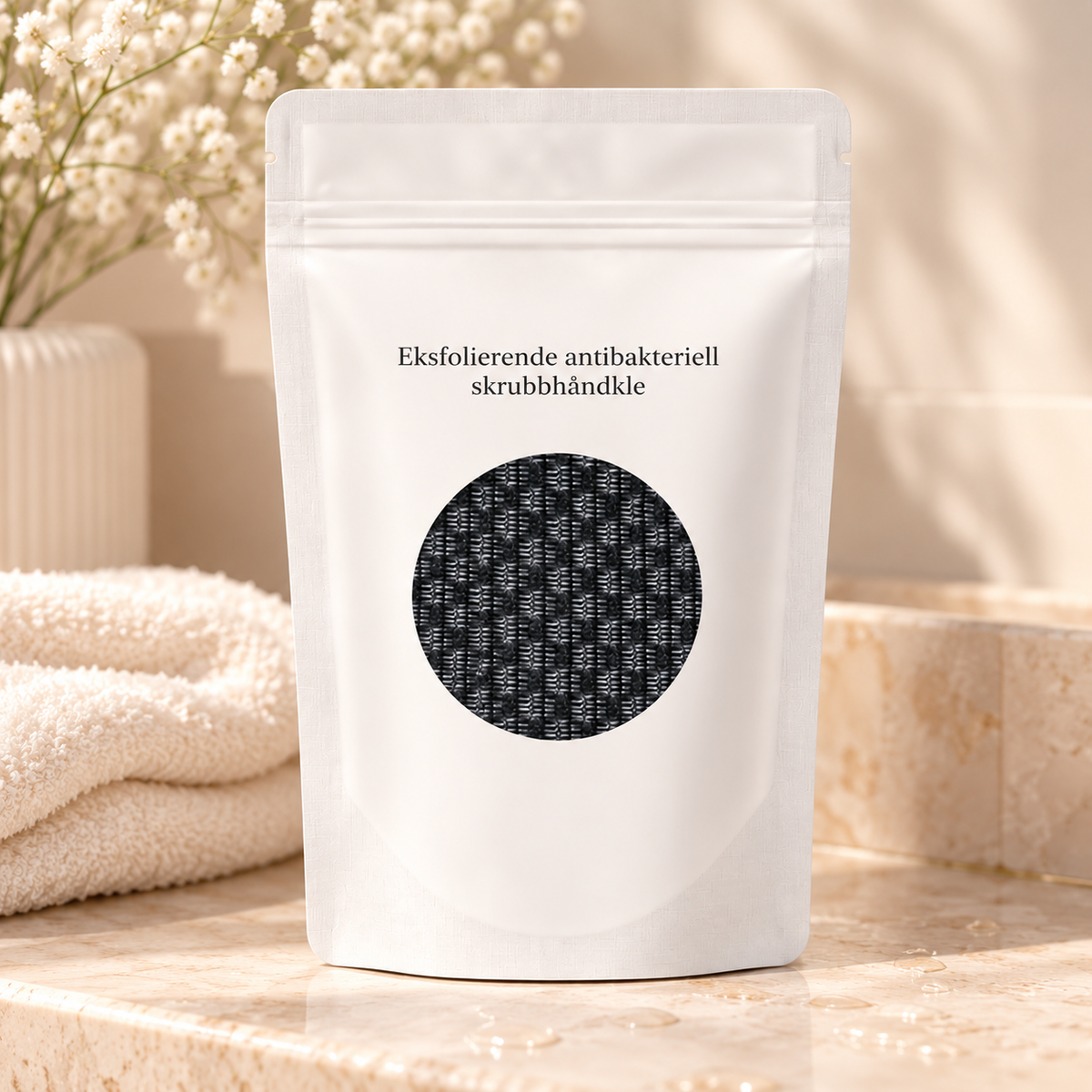 Eksfolierende dusjhåndkle